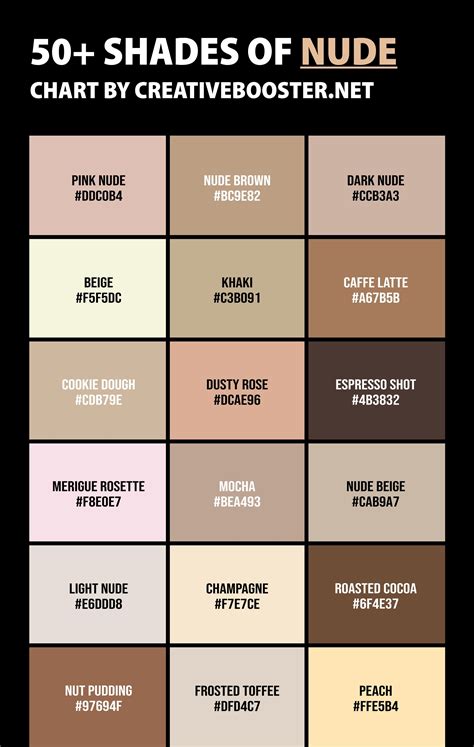 nude colors names|50+ Shades of Nude Color (Names, HEX, RGB & CMYK Codes)